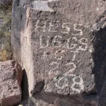 Red Mountain summit graffiti, left by original USGS survey team