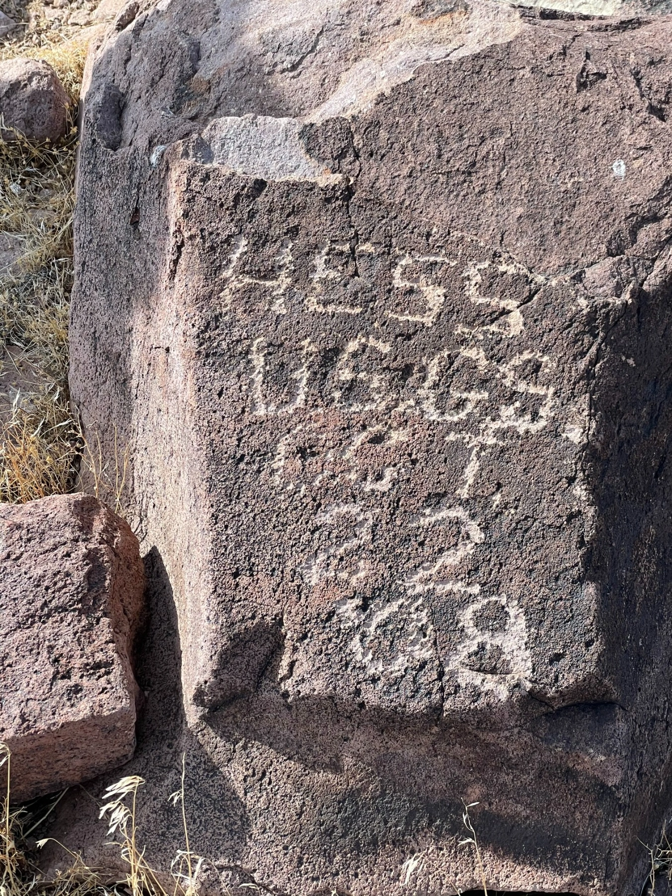 Red Mountain summit graffiti, left by original USGS survey team
