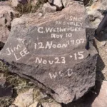 Red Mountain summit graffiti, left by original USGS survey team