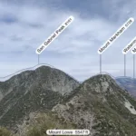 View from Mount Lowe with labeled area peaks
