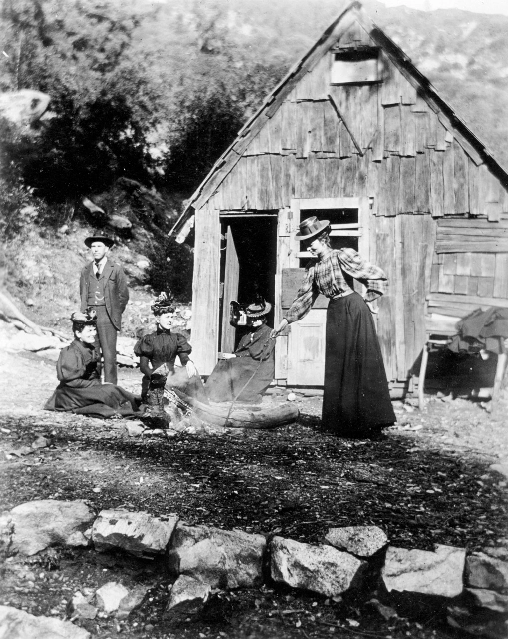 Camping along the Mount Wilson Trail, 1890