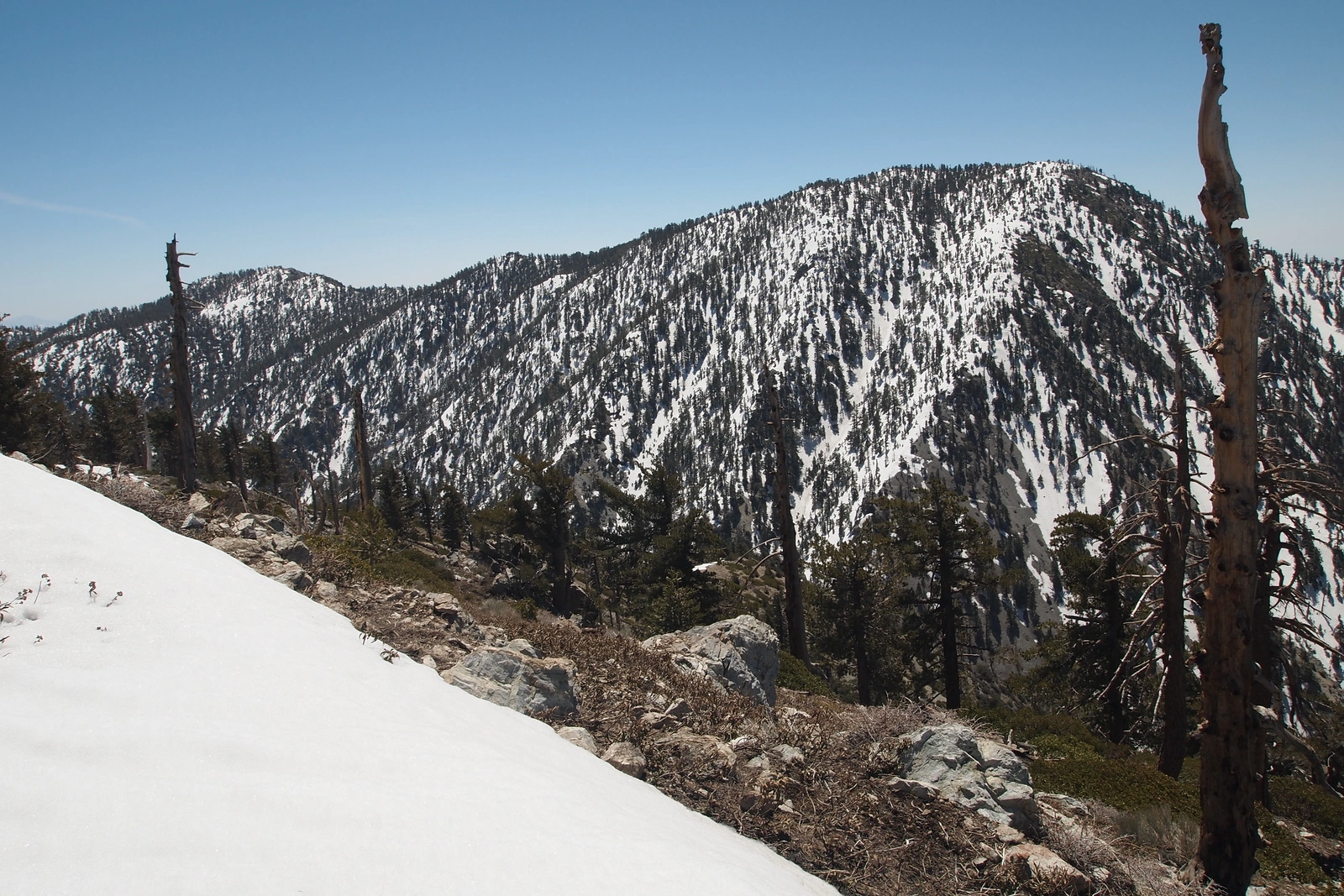 Etiwanda Peak on the Left, with Cucamonga Peak